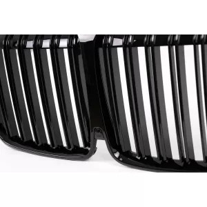 Gitter Nieren Nierengitter für BMW X7 G07 2018–2022 Doppelstreifen M-Design Schwarz-image-6105656