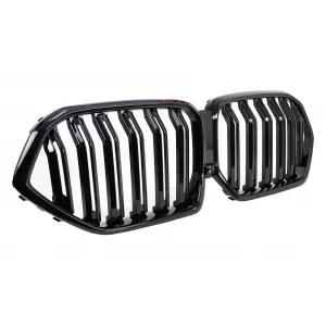 Nieren Nierengitter Kühlergrill Für BMW X6 G06 2019+ Doppelter Streifen M-Design Schwarz-image-6105648