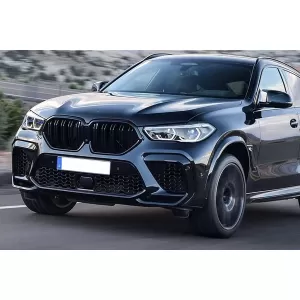 Nieren Nierengitter Kühlergrill Für BMW X6 G06 2019+ Doppelter Streifen M-Design Schwarz-image-6105665