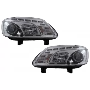 image-49-LED DRL Headlights suitable for VW Touran 1T/  Caddy (02.2003-10.2006) Chrome