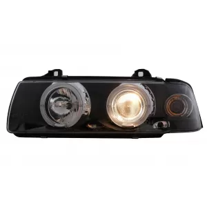 Faruri Angel Eyes compatibil cu BMW Seria 3 E36 Coupe Cabrio (1990-1999) Negre-image-6104551