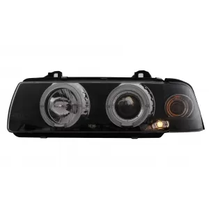 Faruri Angel Eyes compatibil cu BMW Seria 3 E36 Coupe Cabrio (1990-1999) Negre-image-6104560