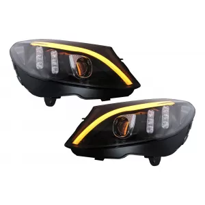 LED DRL Scheinwerfer für Mercedes C W205 S205 A205 C205 14-18 Dynamic Sequential-image-6105775