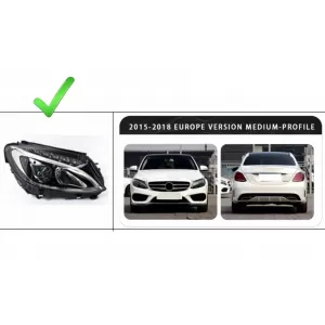 Kit Carrocerí­a para Mercedes C W205 Conversión W206 C63 Diseño Parachoques Faros capó-image-6106306