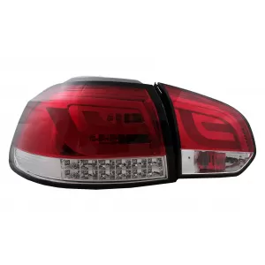 LED Taillights suitable for VW Golf 6 VI (2008-2013) Red Clear