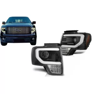 image-68-LED Headlights suitable for Ford F150 Mk12 (2008-2014) Black
