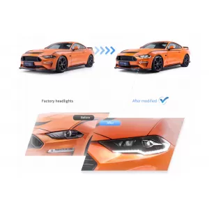 LED-Scheinwerfer für Ford Mustang VI Facelift 2018-2023 Schwarz Dual Projector Dynamic-image-6107483