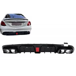 Hátsó lökhárító diffúzor Mercedes C-osztály W205 S205 (2014-2020) modellekhez, csak Sport Line kivitelhez-image-6108744