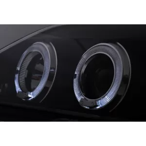 LED Angel Eyes Scheinwerfer für Dacia Logan 2004-2008 Schwarz Headlights-image-6107121