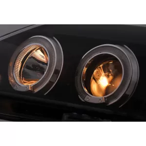 LED Angel Eyes Scheinwerfer für Dacia Logan 2004-2008 Schwarz Headlights-image-6107429