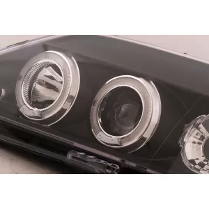 LED Angel Eyes Scheinwerfer für Dacia Logan 2004-2008 Schwarz Headlights-image-6107432