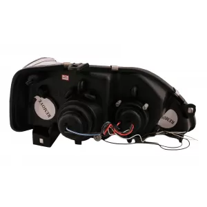 LED Angel Eyes Scheinwerfer für Dacia Logan 2004-2008 Schwarz Headlights-image-6107434