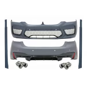 image-76-Kit carrozzeria per BMW Serie 5 G30 17-19 M5 Design Paraurti Minigonne Scarico