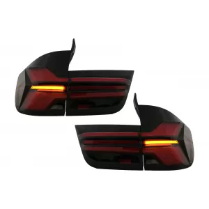 Stopuri LED compatibil cu BMW X5 E70 (2007-2013) Light Bar Upgrade la G05 LCI Design-image-6109835