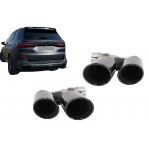 image-40-Exhaust MufflerTips suitable for BMW X5 G05 X6 G06 X7 G07 40i M-Package (2018-up) Black