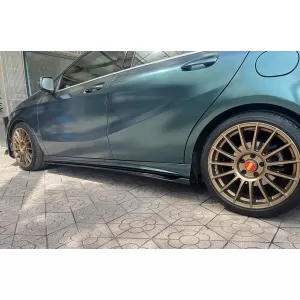 Side Skirts Extension suitable for Mercedes A-Class W176 Sport Line A45 Hatchback (2012-2018) Piano Black-image-6108095
