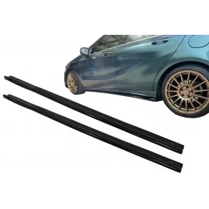 image-1-Side Skirts Extension suitable for Mercedes A-Class W176 Sport Line A45 Hatchback (2012-2018) Piano Black
