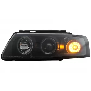 Faros Angel Eyes para VW Passat B5 3B 11.1996-08.2000 Luces Halógenas Negro-image-6111987