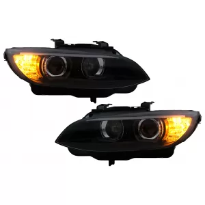 3D LED Angel Eyes Scheinwerfer für BMW 3er E92 E93 2006-2010 mit Xenon Schwarz-image-6109350