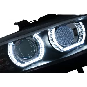 3D LED Angel Eyes Scheinwerfer für BMW 3er E92 E93 2006-2010 mit Xenon Schwarz-image-6109355