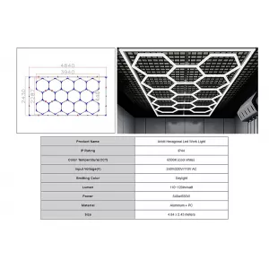 image-26-Hexagon HoneyComb Ceiling Light System 3.94 x 2.29 m
