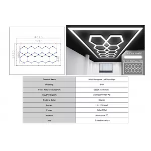 image-27-Hexagon HoneyComb Ceiling Light System 3.94 x 1.86 m