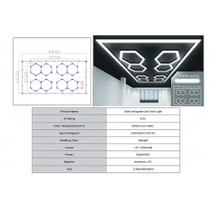 image-30-Hexagon HoneyComb Ceiling Light System 3.56 x 2.10 m