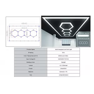 image-31-Hexagon HoneyComb Ceiling Light System 4.03 x 1.18 m