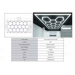 image-32-Hexagon HoneyComb Ceiling Light System 4.33 x 2.28 m
