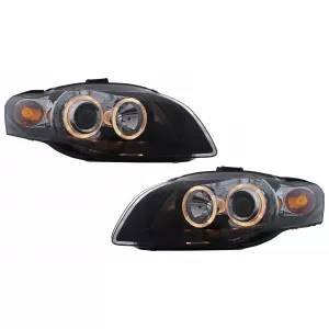 Faruri Angel Eyes compatibil cu Audi A4 B7 (11.2004-03.2008) Negru-image-6126758