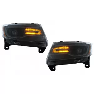 LED Headlights suitable for Jeep Grand Cherokee IV WK2 (2011-2013) Dynamic Turning Lights