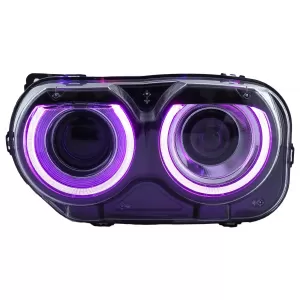 LED Headlights suitable for Dodge Challenger (2015-2023) Black RGB Lights