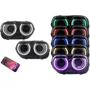 LED Headlights suitable for Dodge Challenger (2015-2023) Black RGB Lights