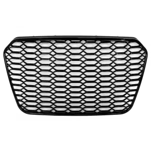 image-18-Badgeless Central Grille suitable for Audi A6 C7 4G (2011-2014) Shiny Black