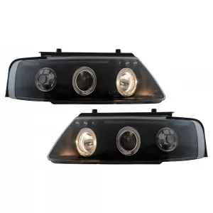 Faruri Angel Eyes compatibil cu VW Passat B5 3B (11.1996-08.2000) Negru-image-6112573