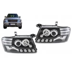 image-38-Angel Eyes Headlights suitable for Mitsubishi Pajero V60 (2000-2006) Black