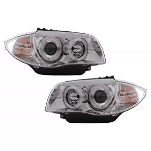 image-73-Headlights Angel Eyes suitable for BMW 1 Series E81 E82 E87 E88 (2004-2011) Chrome