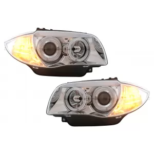 Faruri Angel Eyes compatibil cu BMW Seria 1 E81 E82 E87 E88 (2004-2011) Crom-image-6111967