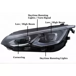 LED Headlights suitable for VW Golf 8 VII (2020-2024) with Dynamic Turning Lights
