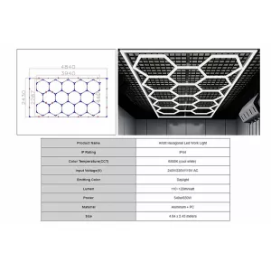 Sistem de Iluminare Plafon Hexagon / HoneyComb 3,94 x 2,29 m Lumina Ajustabila-image-6114066