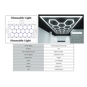 image-32-Hexagon HoneyComb Ceiling Light System 4.33 x 2.28 m Dimmable Light