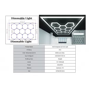 image-33-Hexagon HoneyComb Ceiling Light System 4.02 x 2.91 m Dimmable Light