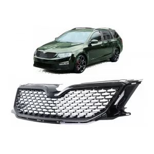 image-26-Front Grille suitable for Skoda Octavia III 5E Sedan Wagon (2012-2017) Piano Black