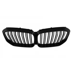 LED Kühlergrill Gitter Nieren Nierengitter für BMW X5 G05 2018–2022 Doppelstreifen Glänzend Schwarz-image-6277387