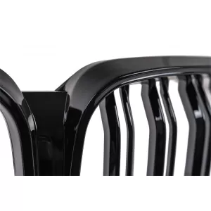 LED Kühlergrill Gitter Nieren Nierengitter für BMW X5 G05 2018–2022 Doppelstreifen Glänzend Schwarz-image-6277388