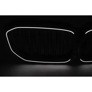 LED Kühlergrill Gitter Nieren Nierengitter für BMW X5 G05 2018–2022 Doppelstreifen Glänzend Schwarz-image-6277395