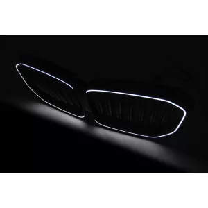 LED Kühlergrill Gitter Nieren Nierengitter für BMW X5 G05 2018–2022 Doppelstreifen Glänzend Schwarz-image-6277397