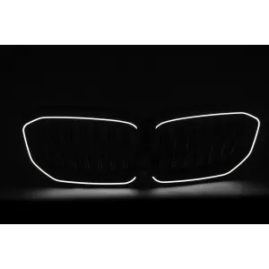 LED Kühlergrill Gitter Nieren Nierengitter für BMW X5 G05 2018–2022 Doppelstreifen Glänzend Schwarz-image-6277400