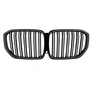 LED Kühlergrill Gitter Nieren Nierengitter für BMW X5 G05 2018–2022 Doppelstreifen Glänzend Schwarz-image-6277401