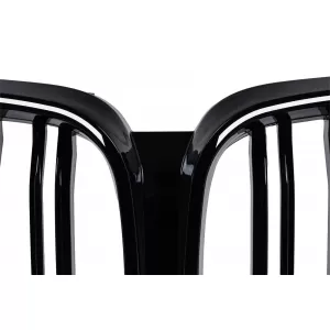 LED Kühlergrill Gitter Nieren Nierengitter für BMW X5 G05 2018–2022 Doppelstreifen Glänzend Schwarz-image-6277403